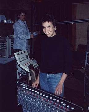 At Column One Recording Studio in Springfield, Missouri. Carolyne at the mixer as co-producer of the "Action Pact" album in February 1989. At Column One Recording Studio in Springfield, Missouri. Carolyne at the mixer as co-producer of the "Action Pact" album in February 1989.