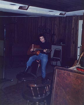 Carolyne at work on a song in the studio. Carolyne at work on a song in the studio.