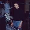 At Column One Recording Studio in Springfield, Missouri.  Carolyne at the mixer as co-producer of the "Action Pact" album in February 1989.